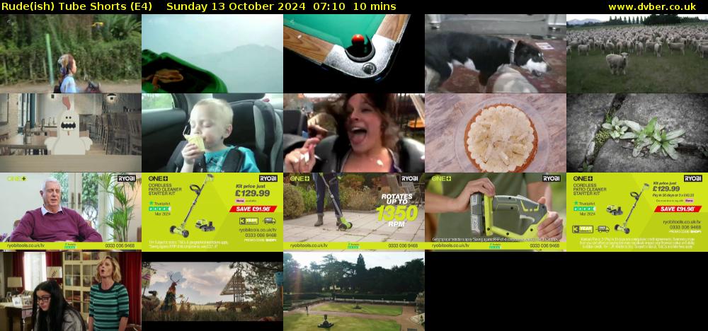 Rude(ish) Tube Shorts (E4) Sunday 13 October 2024 07:10 - 07:20