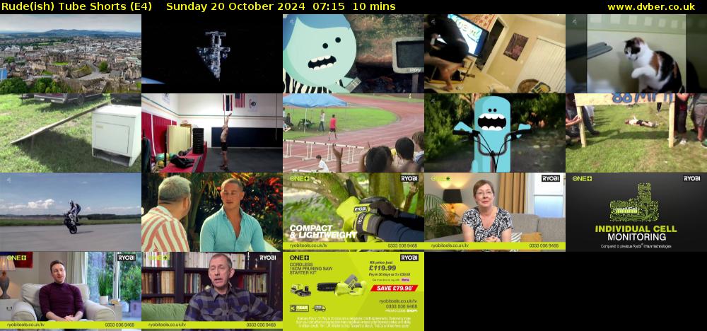 Rude(ish) Tube Shorts (E4) Sunday 20 October 2024 07:15 - 07:25
