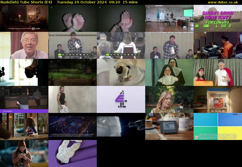 Rude(ish) Tube Shorts (E4) Tuesday 29 October 2024 09:20 - 09:35