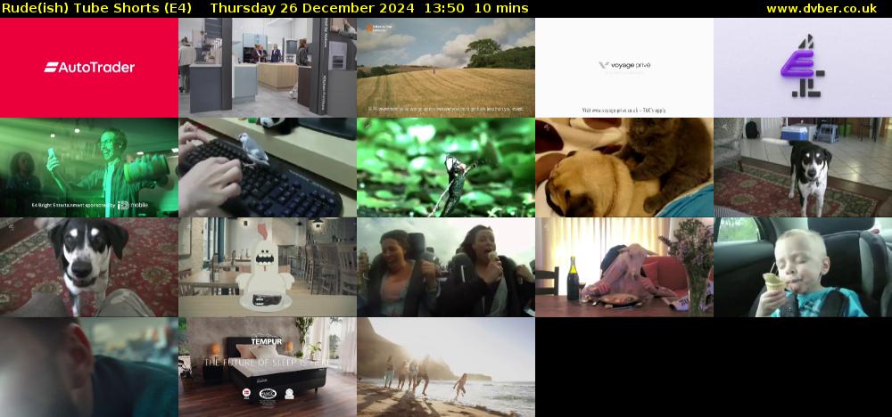 Rude(ish) Tube Shorts (E4) Thursday 26 December 2024 13:50 - 14:00