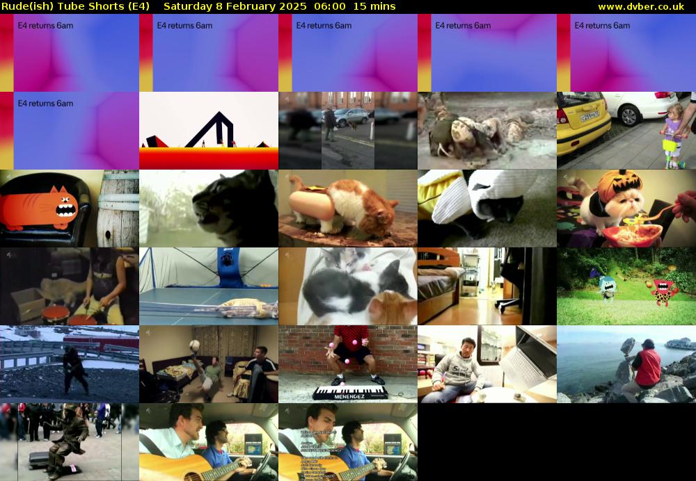 Rude(ish) Tube Shorts (E4) Saturday 8 February 2025 06:00 - 06:15