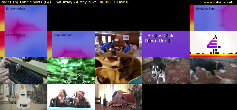 Rude(ish) Tube Shorts (E4) Saturday 24 May 2025 06:00 - 06:10