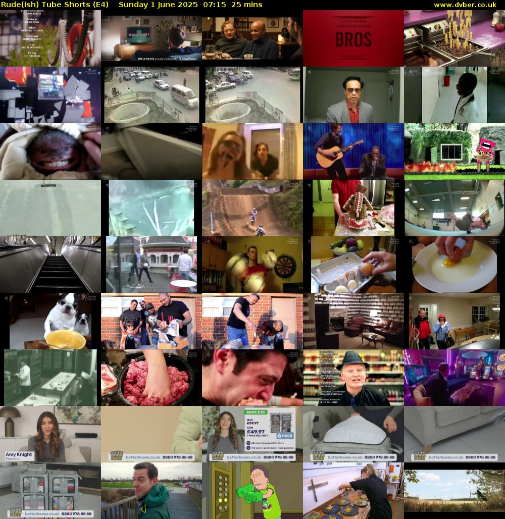 Rude(ish) Tube Shorts (E4) Sunday 1 June 2025 07:15 - 07:40
