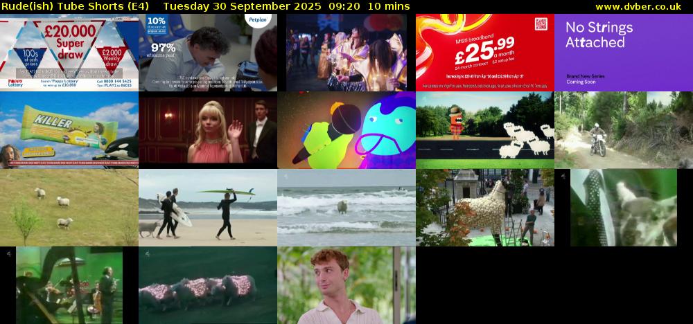 Rude(ish) Tube Shorts (E4) Tuesday 30 September 2025 09:20 - 09:30