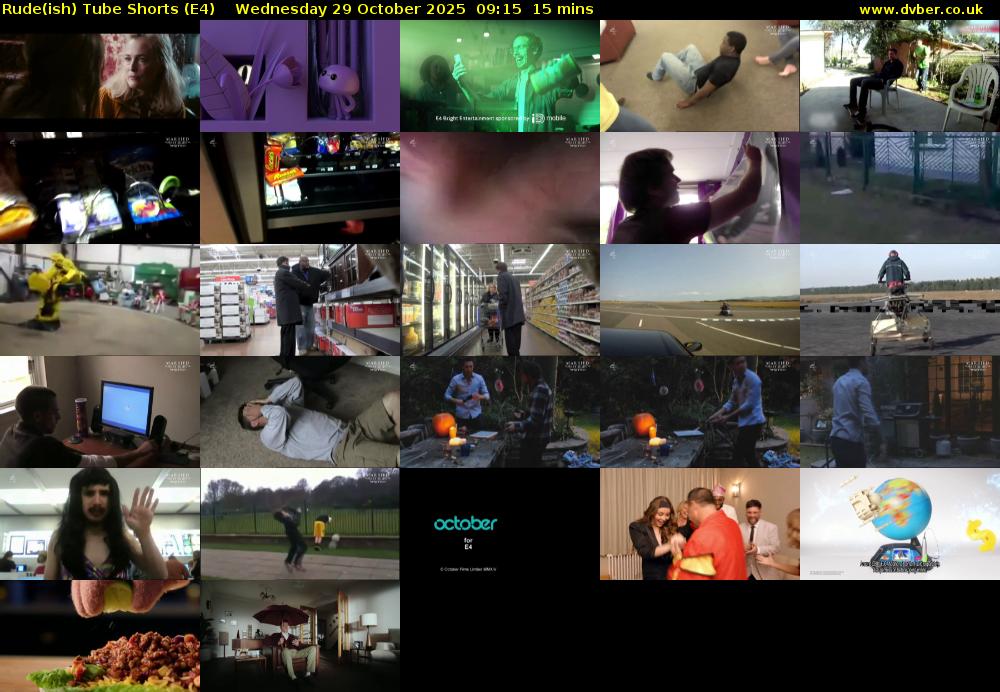 Rude(ish) Tube Shorts (E4) Wednesday 29 October 2025 09:15 - 09:30