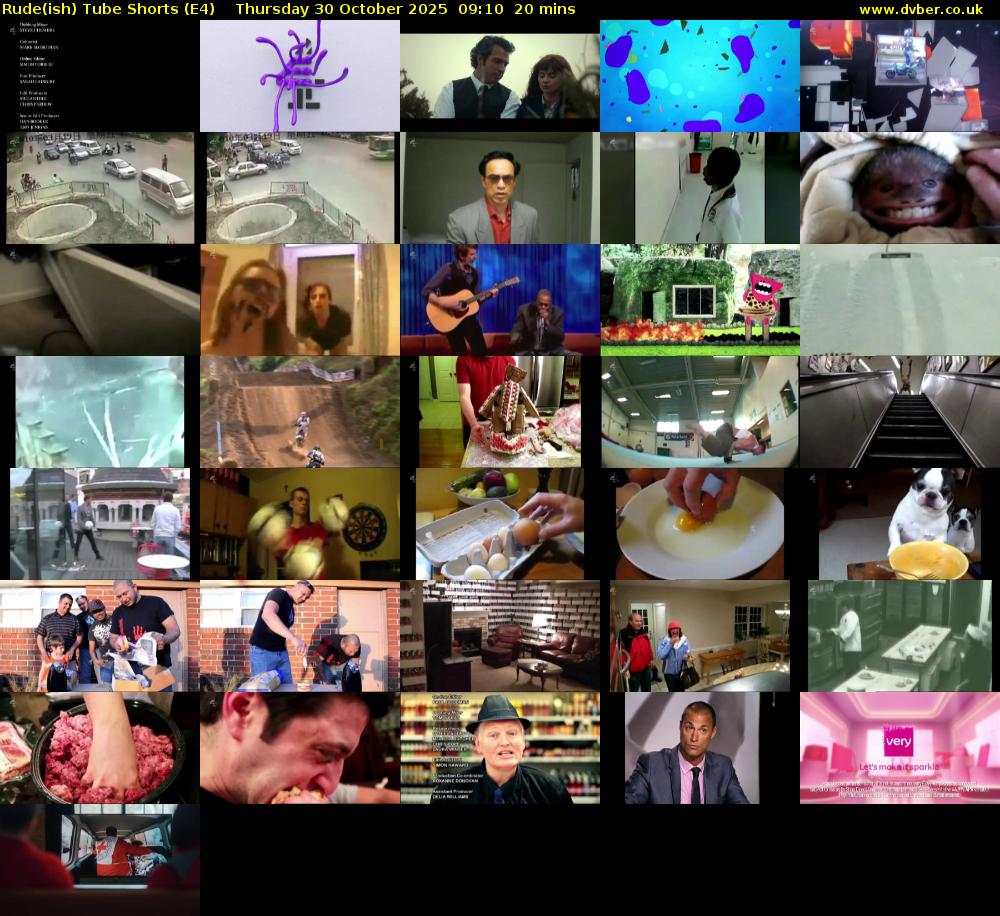 Rude(ish) Tube Shorts (E4) Thursday 30 October 2025 09:10 - 09:30