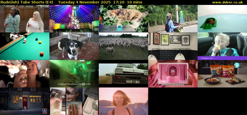 Rude(ish) Tube Shorts (E4) Tuesday 4 November 2025 17:20 - 17:30