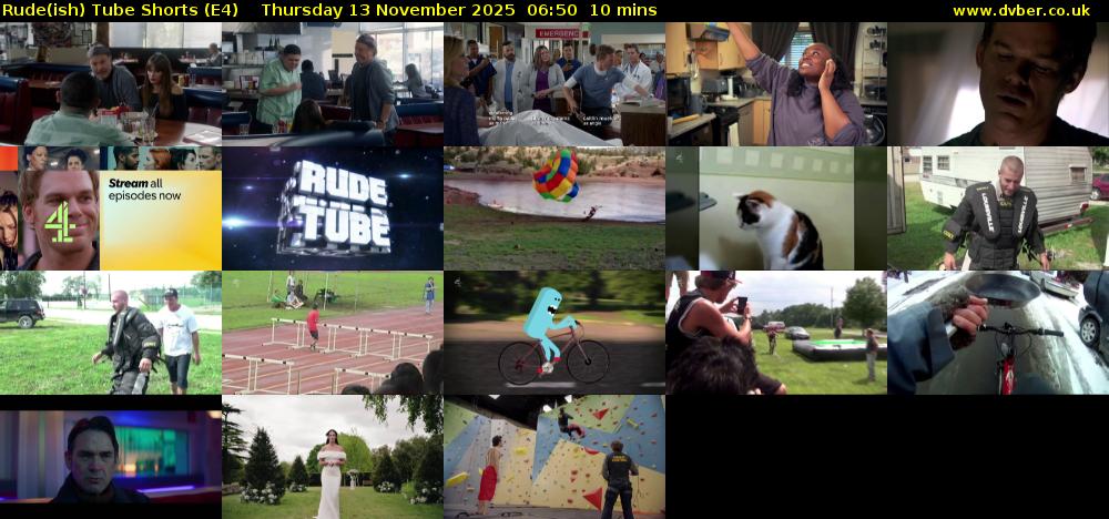 Rude(ish) Tube Shorts (E4) Thursday 13 November 2025 06:50 - 07:00