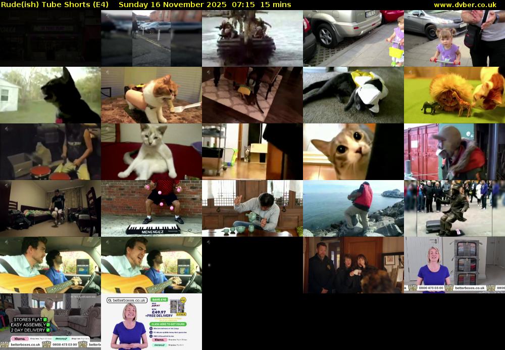 Rude(ish) Tube Shorts (E4) Sunday 16 November 2025 07:15 - 07:30