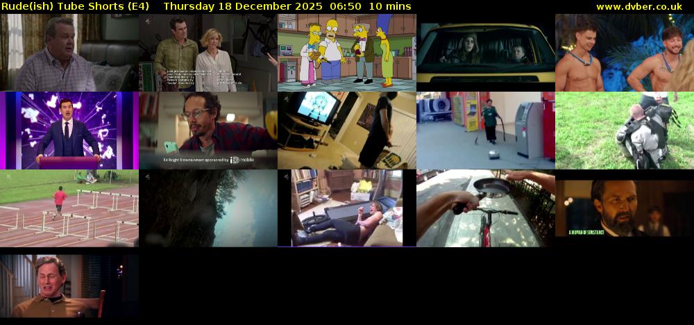 Rude(ish) Tube Shorts (E4) Thursday 18 December 2025 06:50 - 07:00