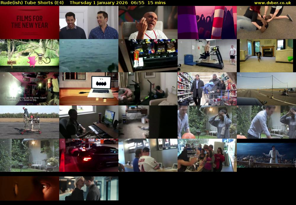 Rude(ish) Tube Shorts (E4) Thursday 1 January 2026 06:55 - 07:10