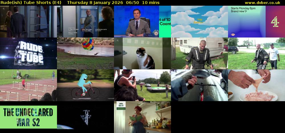 Rude(ish) Tube Shorts (E4) Thursday 8 January 2026 06:50 - 07:00