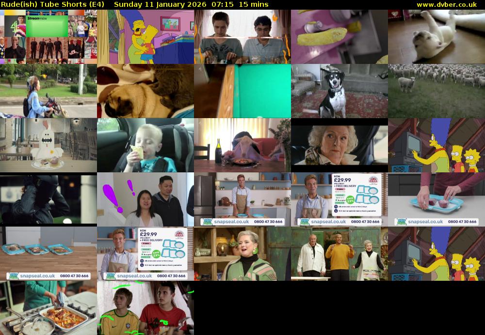 Rude(ish) Tube Shorts (E4) Sunday 11 January 2026 07:15 - 07:30