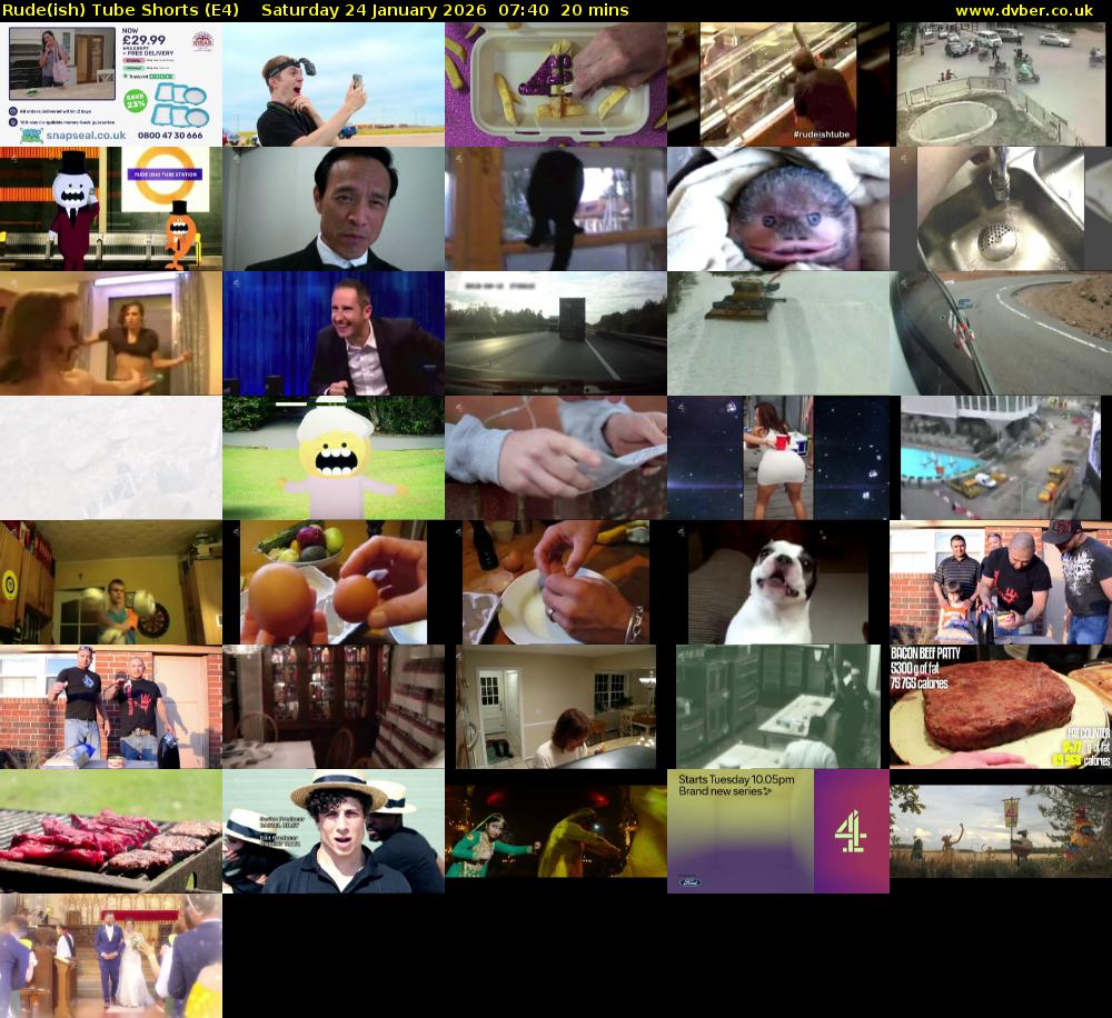 Rude(ish) Tube Shorts (E4) Saturday 24 January 2026 07:40 - 08:00