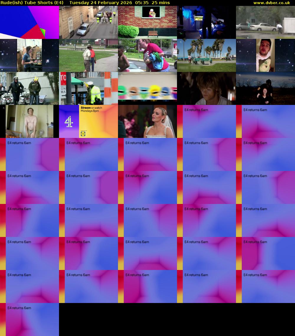 Rude(ish) Tube Shorts (E4) Tuesday 24 February 2026 05:35 - 06:00