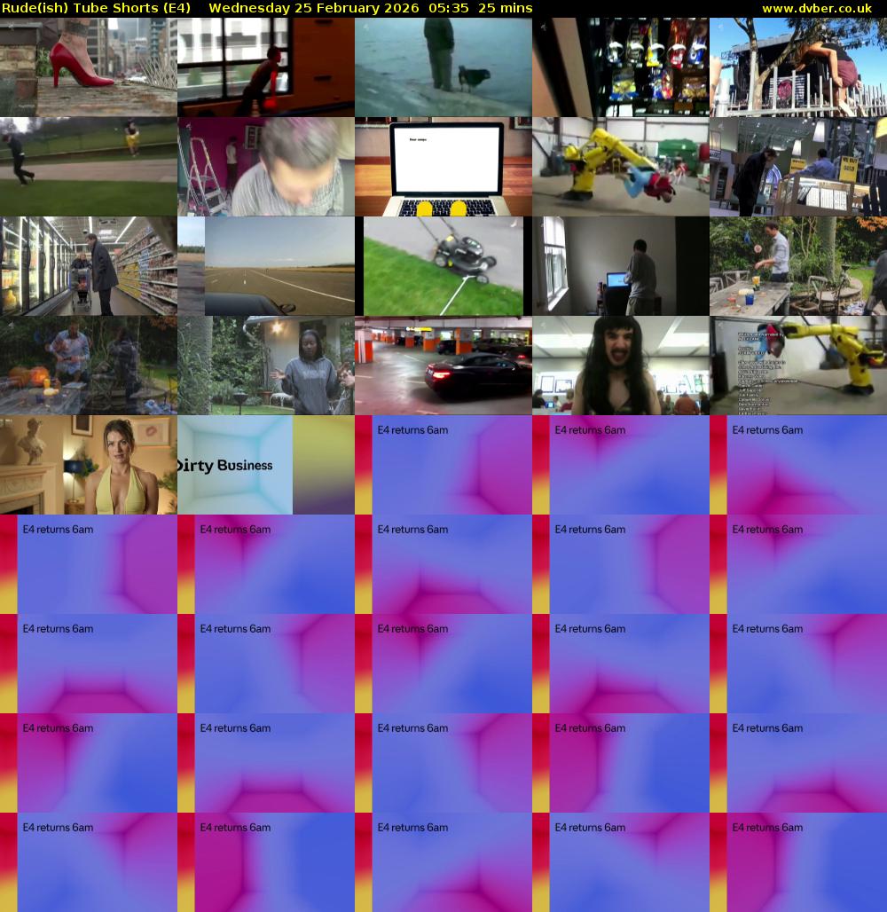 Rude(ish) Tube Shorts (E4) Wednesday 25 February 2026 05:35 - 06:00