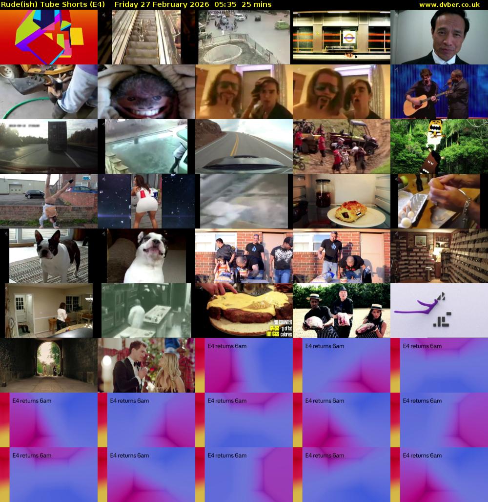 Rude(ish) Tube Shorts (E4) Friday 27 February 2026 05:35 - 06:00