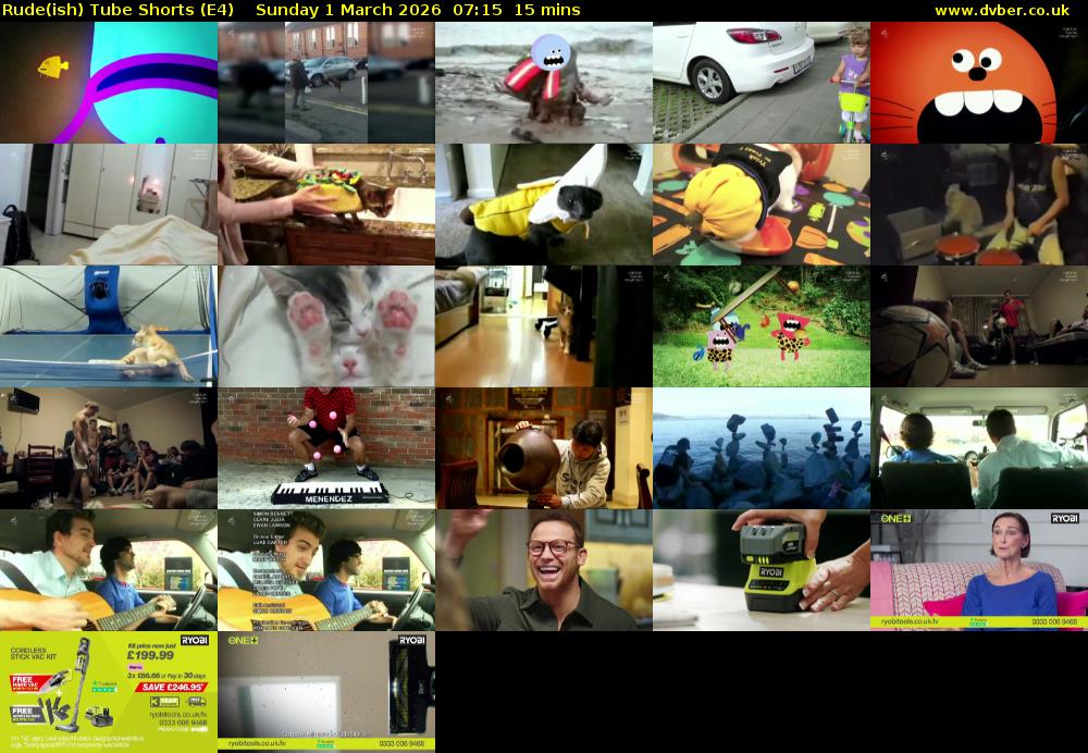 Rude(ish) Tube Shorts (E4) Sunday 1 March 2026 07:15 - 07:30
