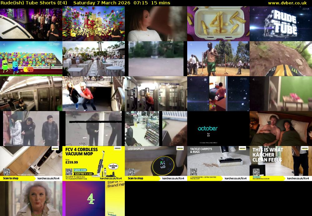 Rude(ish) Tube Shorts (E4) Saturday 7 March 2026 07:15 - 07:30