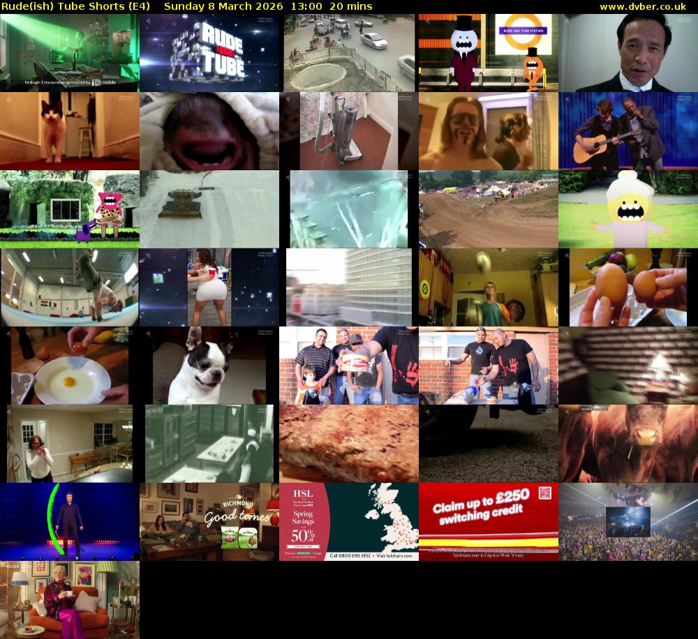 Rude(ish) Tube Shorts (E4) Sunday 8 March 2026 13:00 - 13:20