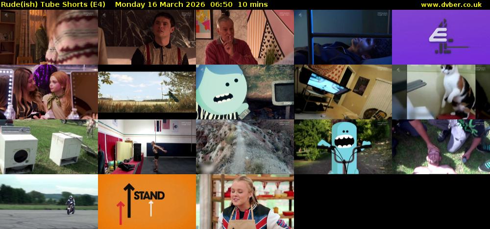 Rude(ish) Tube Shorts (E4) Monday 16 March 2026 06:50 - 07:00