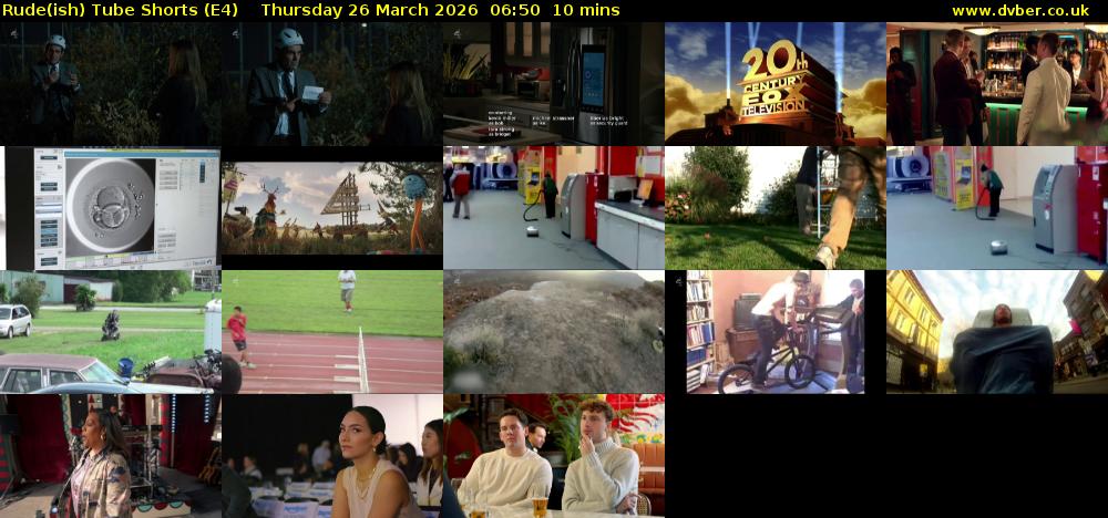 Rude(ish) Tube Shorts (E4) Thursday 26 March 2026 06:50 - 07:00