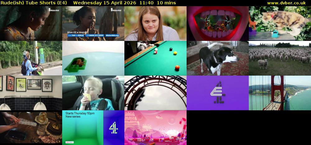 Rude(ish) Tube Shorts (E4) Wednesday 15 April 2026 11:40 - 11:50