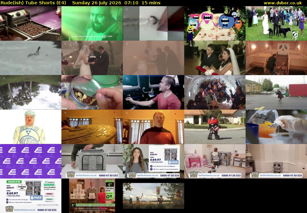 Rude(ish) Tube Shorts (E4) Sunday 26 July 2026 07:10 - 07:25