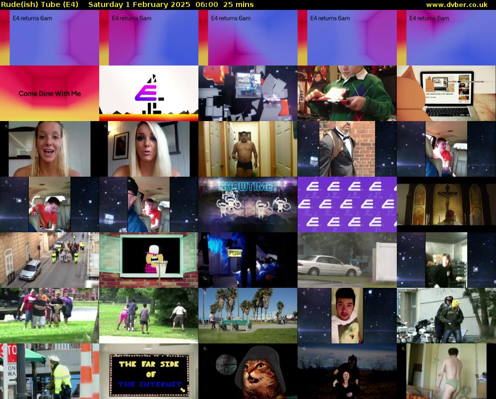 Rude(ish) Tube (E4) Saturday 1 February 2025 06:00 - 06:25