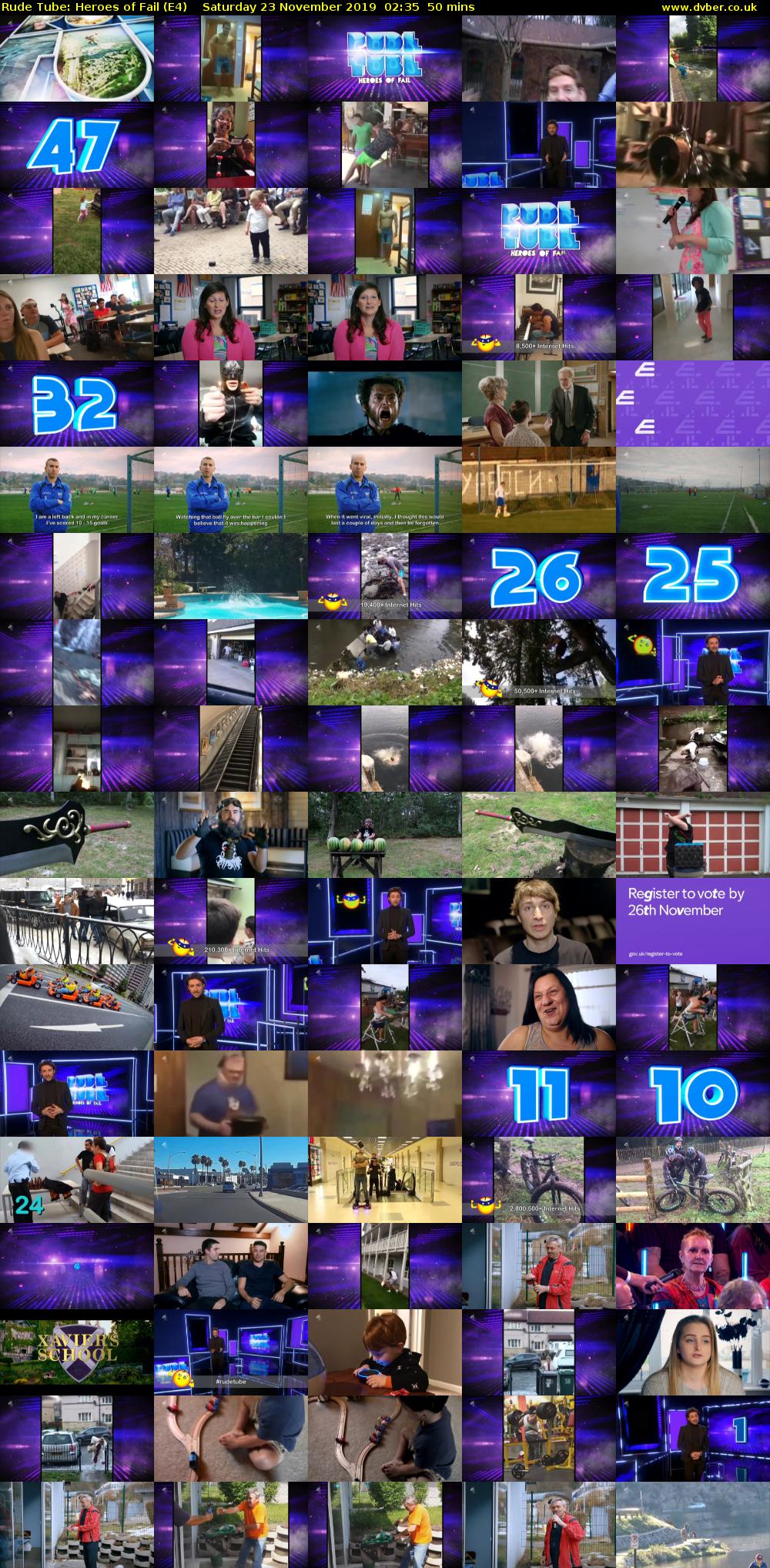 Rude Tube: Heroes of Fail (E4) Saturday 23 November 2019 02:35 - 03:25