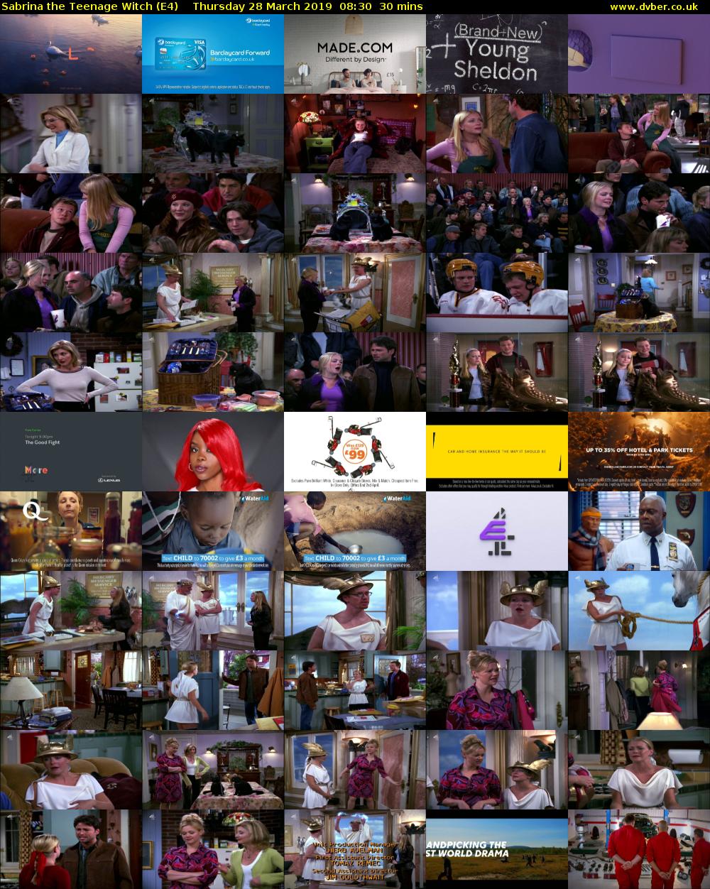 Sabrina the Teenage Witch (E4) Thursday 28 March 2019 08:30 - 09:00
