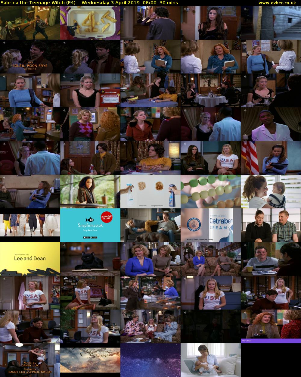 Sabrina the Teenage Witch (E4) Wednesday 3 April 2019 08:00 - 08:30