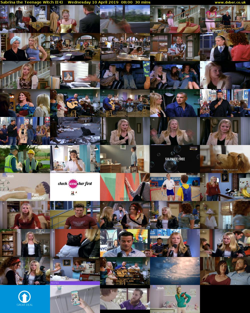 Sabrina the Teenage Witch (E4) Wednesday 10 April 2019 08:00 - 08:30