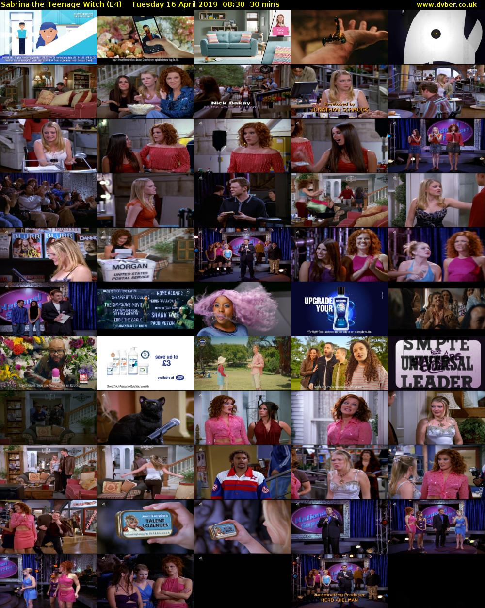 Sabrina the Teenage Witch (E4) Tuesday 16 April 2019 08:30 - 09:00