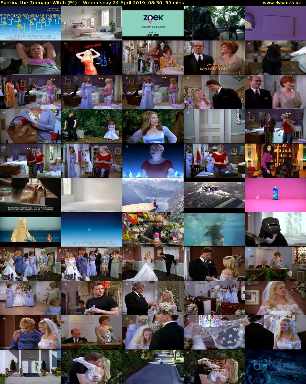 Sabrina the Teenage Witch (E4) Wednesday 24 April 2019 08:30 - 09:00