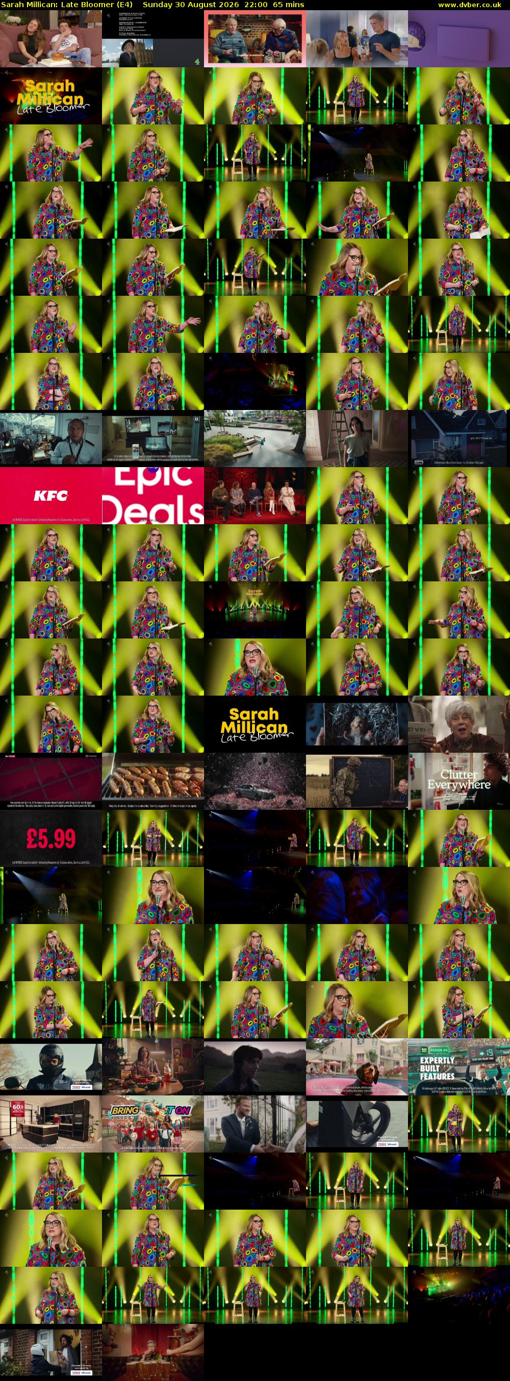 Sarah Millican: Late Bloomer (E4) Sunday 30 August 2026 22:00 - 23:05