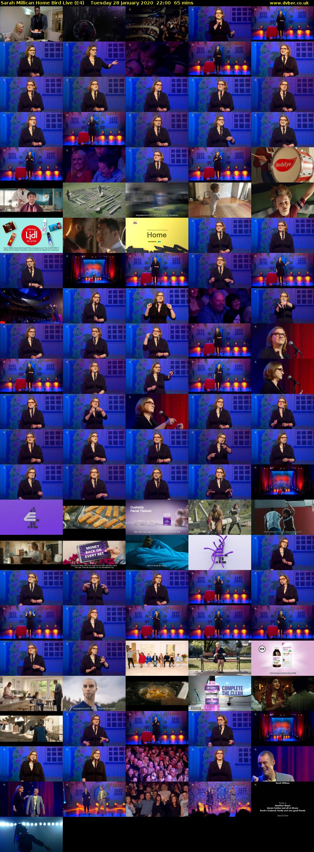 Sarah Millican Home Bird Live (E4) Tuesday 28 January 2020 22:00 - 23:05