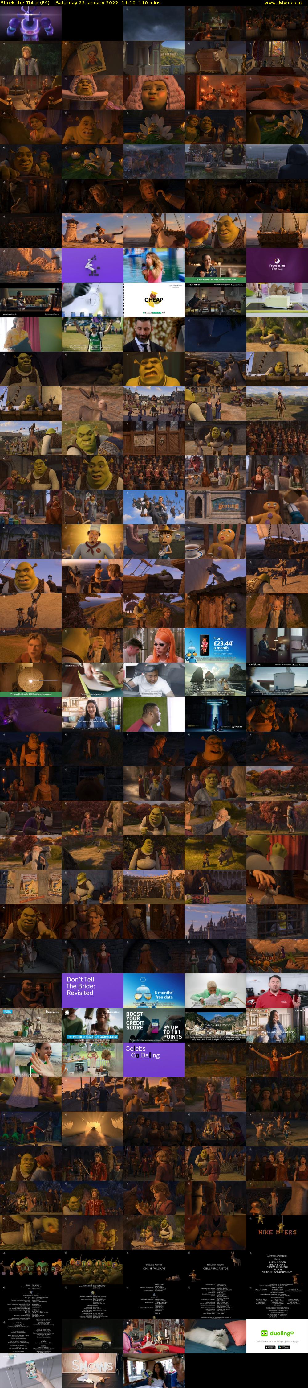 Shrek the Third (E4) Saturday 22 January 2022 14:10 - 16:00
