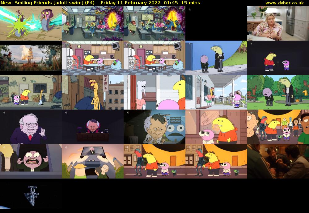 Smiling Friends [adult swim] (E4) Friday 11 February 2022 01:45 - 02:00