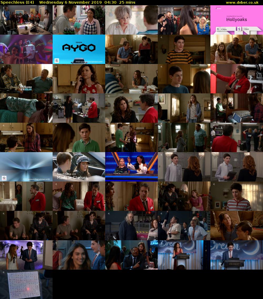Speechless (E4) Wednesday 6 November 2019 04:30 - 04:55