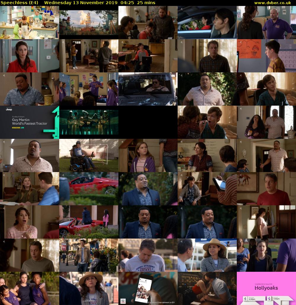 Speechless (E4) Wednesday 13 November 2019 04:25 - 04:50