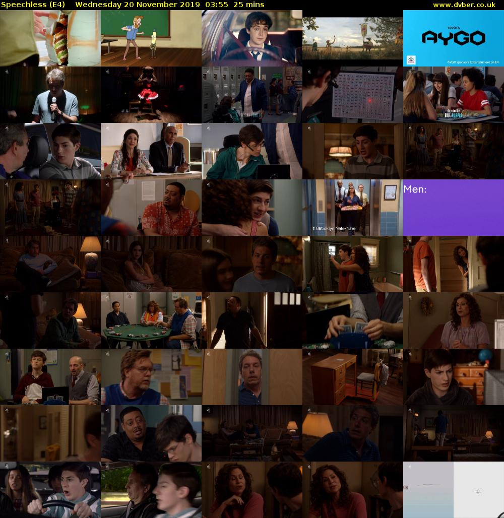 Speechless (E4) Wednesday 20 November 2019 03:55 - 04:20