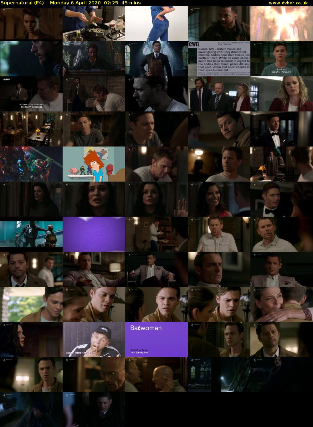 Supernatural (E4) Monday 6 April 2020 02:25 - 03:10