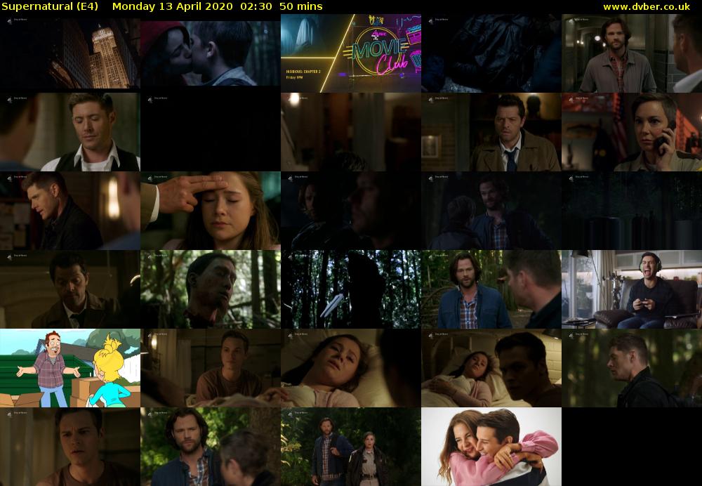 Supernatural (E4) Monday 13 April 2020 02:30 - 03:20