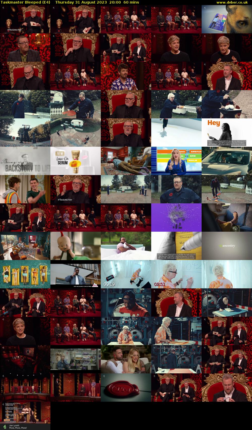 Taskmaster Bleeped (E4) Thursday 31 August 2023 20:00 - 21:00