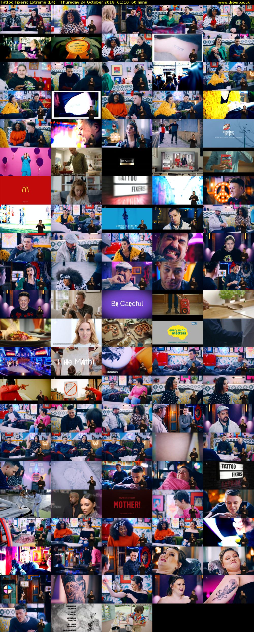 Tattoo Fixers: Extreme (E4) Thursday 24 October 2019 01:10 - 02:10