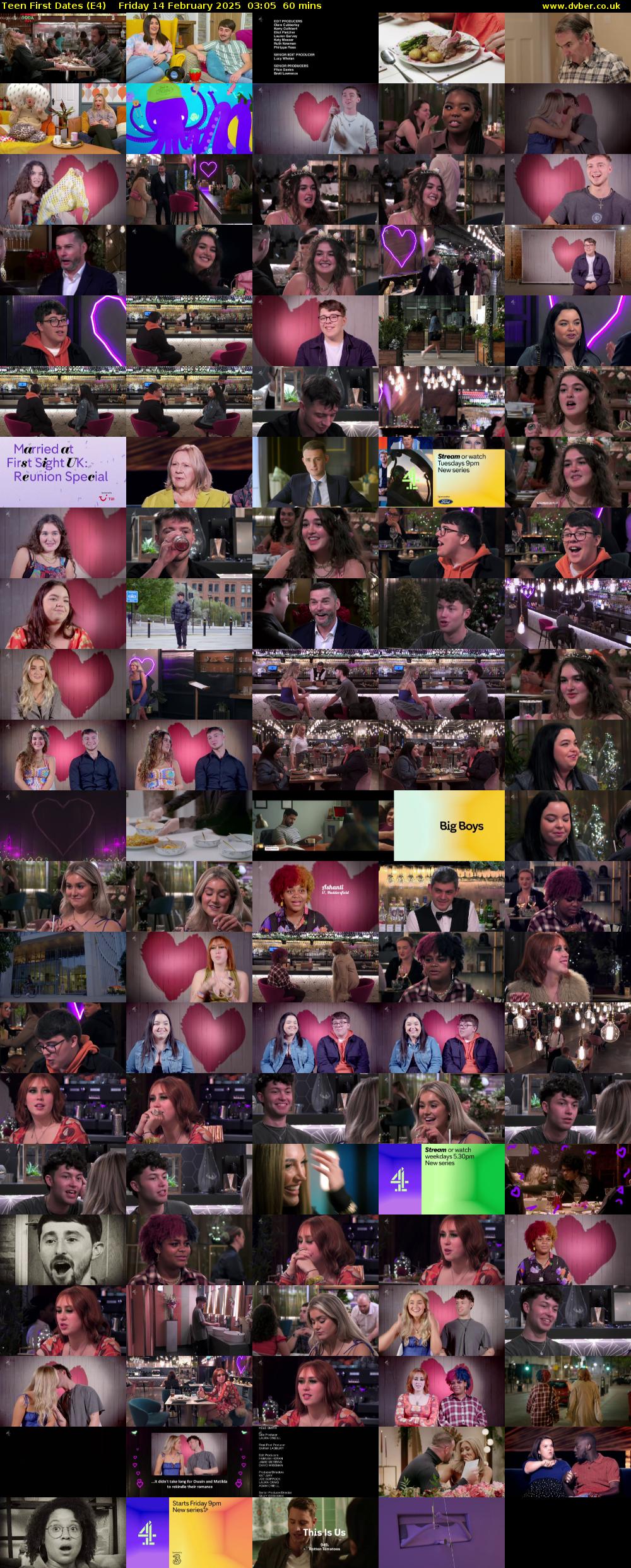 Teen First Dates (E4) Friday 14 February 2025 03:05 - 04:05