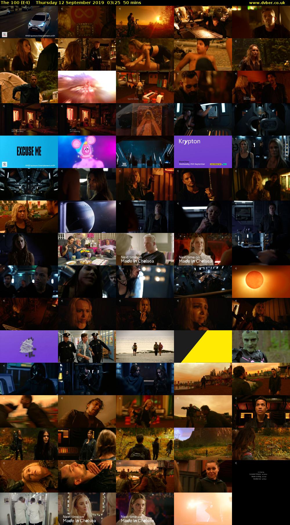 The 100 (E4) Thursday 12 September 2019 03:25 - 04:15