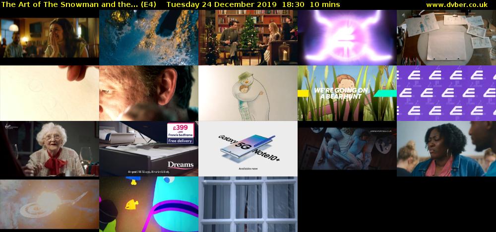 The Art of The Snowman and the... (E4) Tuesday 24 December 2019 18:30 - 18:40