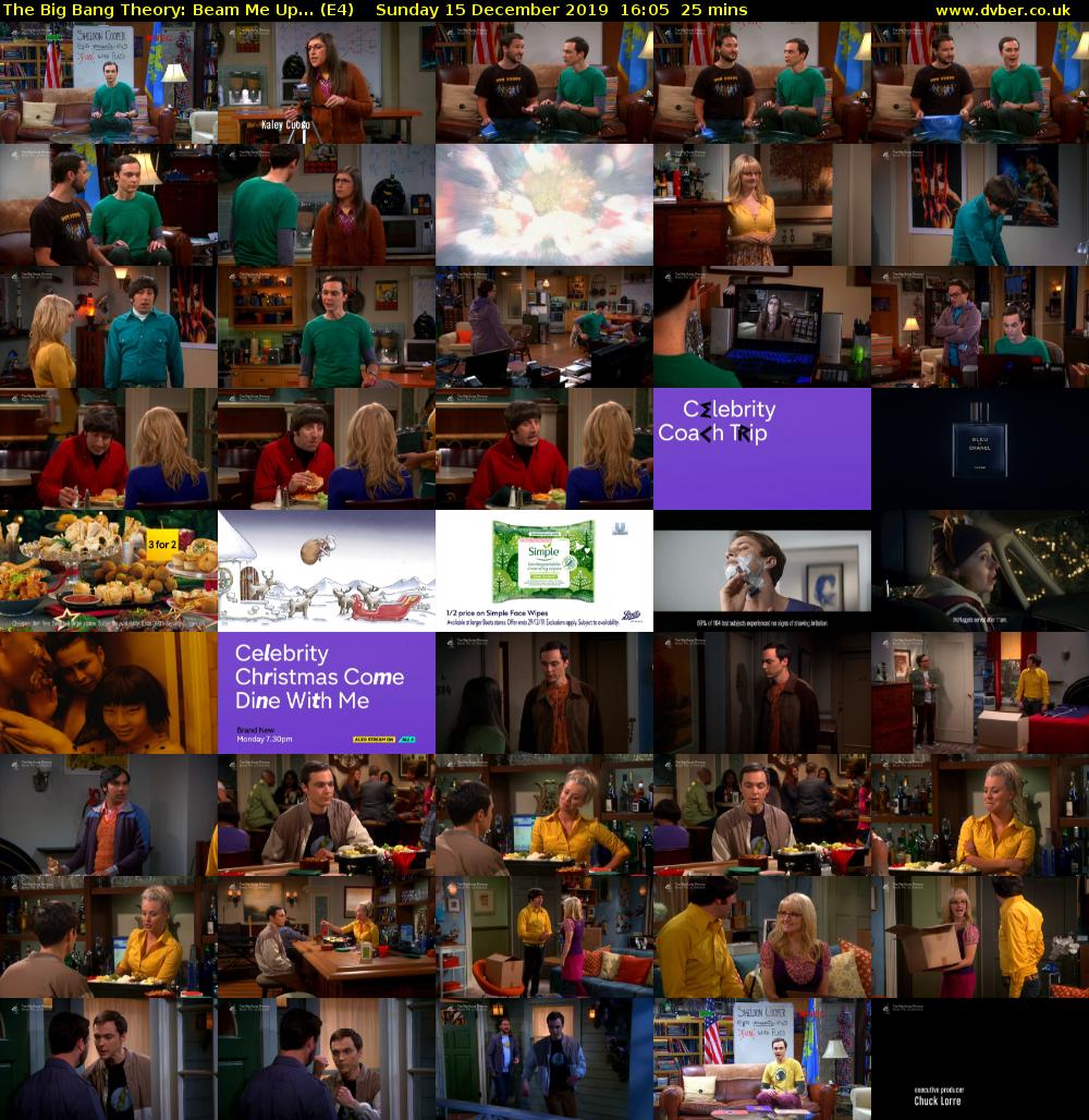 The Big Bang Theory: Beam Me Up... (E4) Sunday 15 December 2019 16:05 - 16:30